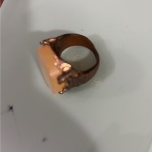 Copper Ring with Peach Stone